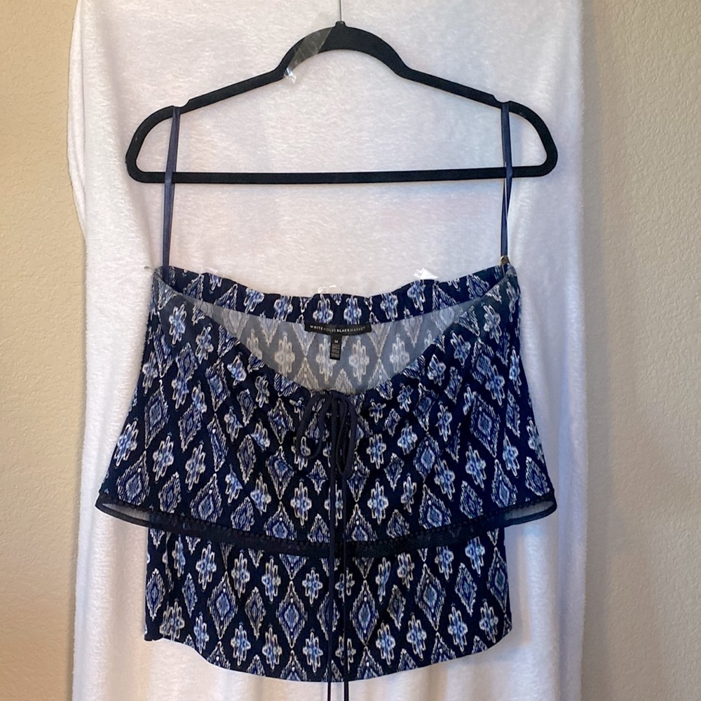 White House Black Market sleeveless tiered blue top-size M